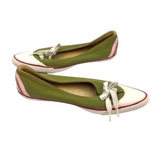 Sugar 👟 Green & Pink Canvas Sneakers Size 6